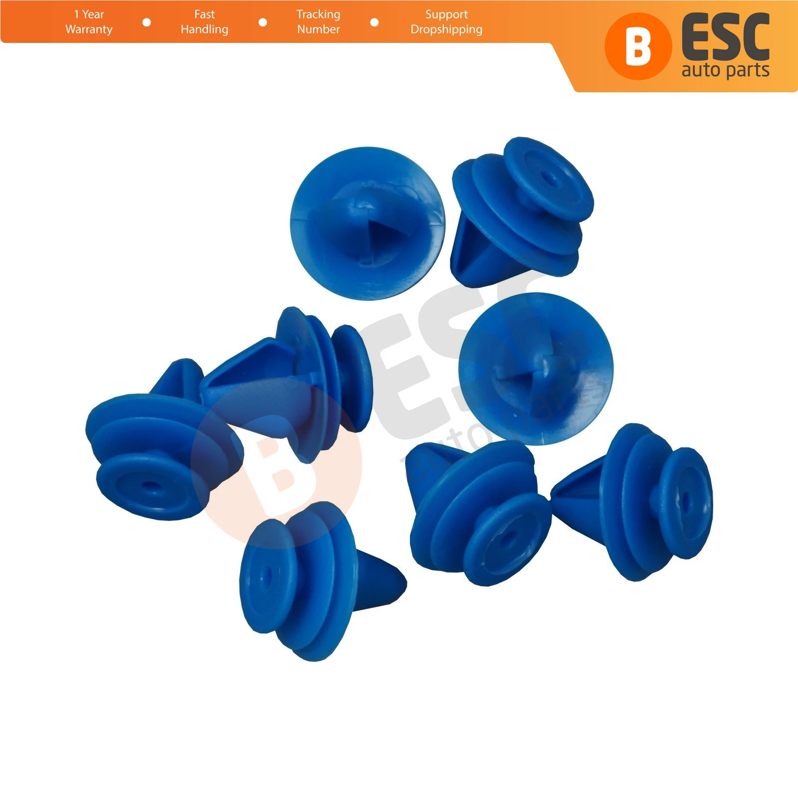 

ESC ECF5056 10 Pieces Door Panel Clips Blue Color For Renault 7701056846 Peugeot Citroen 6991S6