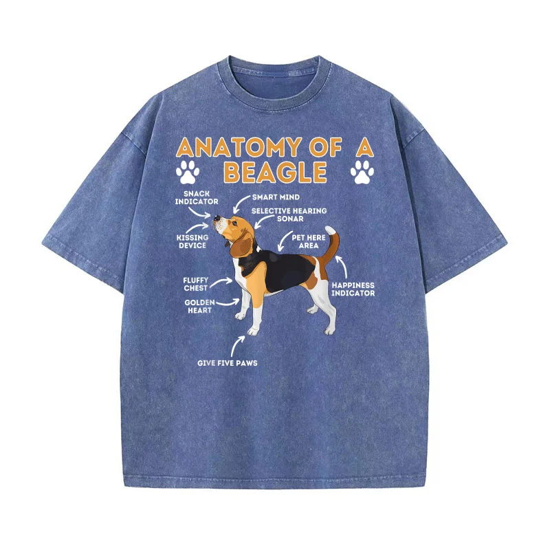 تشريح بيغل مضحك بيغل الكلب عاشق الحيوانات الأليفة مالك القطن الخالص تي شيرت للرجل المتضخم الفن الرسم الملابس المطبوعة