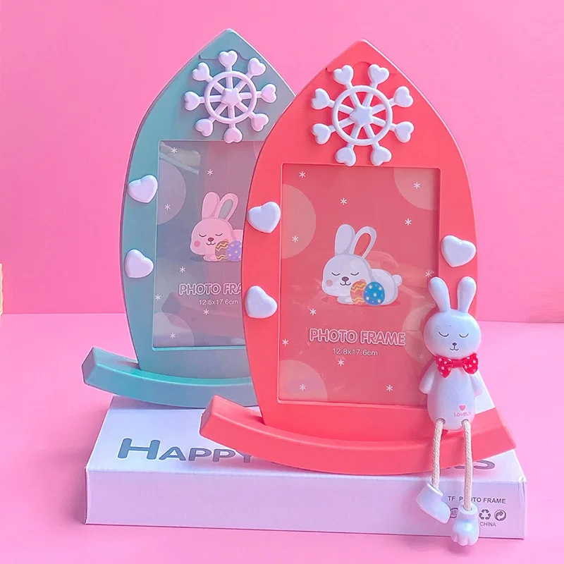 الكرتون لطيف الأطفال إطار الصورة الإبداعية 7 بوصة الأرنب الجدول الطفل إطار الصورة غرفة الأطفال الديكور هدية للأطفال #3