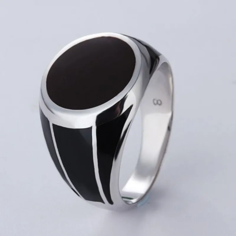 

BOCAI S925 Silver Rings New Popular Crystal-glue Dripping Middle East Fashion Pure Argentum Jewelry for Men Women