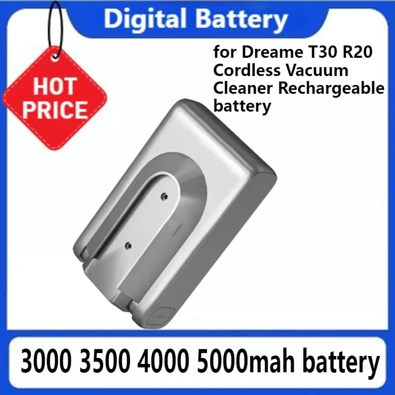 

For Dreame T30 R20 Cordless Vacuum Cleaner Rechargeable Removable Cordless Extra Battery 5000mAh Replacement Battery