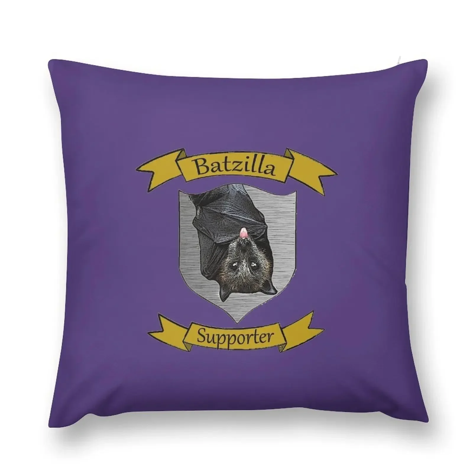 Batzilla - Batzilla Supporter! (purple) Throw Pillow Couch Cushions christmas ornaments 2025 pillow