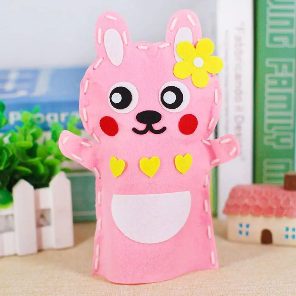 Marionnettes à main Non tissées mignonnes en plastique et Nylon, jouets artisanaux de bricolage, outils pédagogiques, sacs matériels faits à la main pour enfants