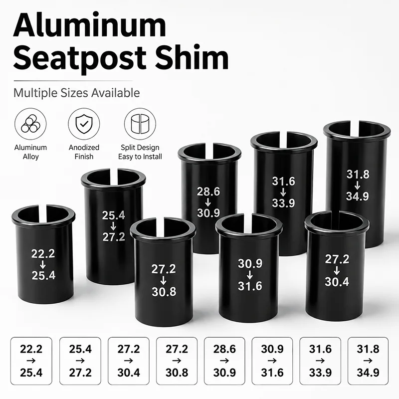 Aluminum Bicycle Seatpost Shim Adapter 22.2-34.9mm Bike Seat Tube Reducer Sleeve MTB Road Bike