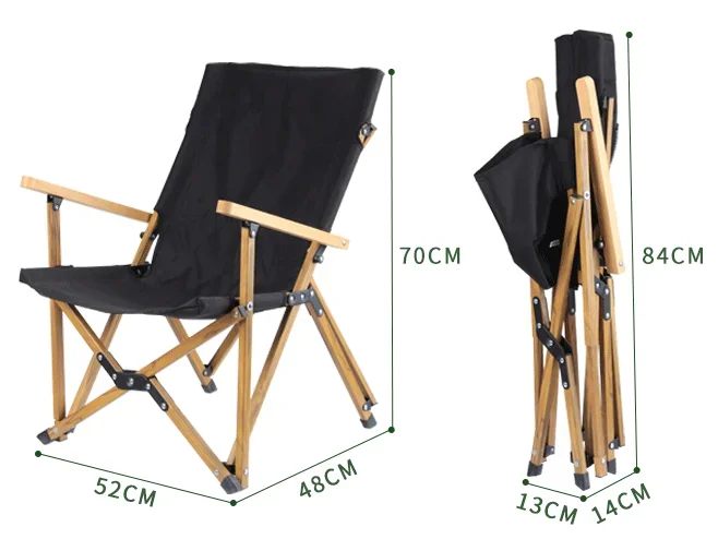 Outdoor Lightweight Foldable Portable Camping Folding Picnic Beach Garden Wood Grain Aluminum Chair