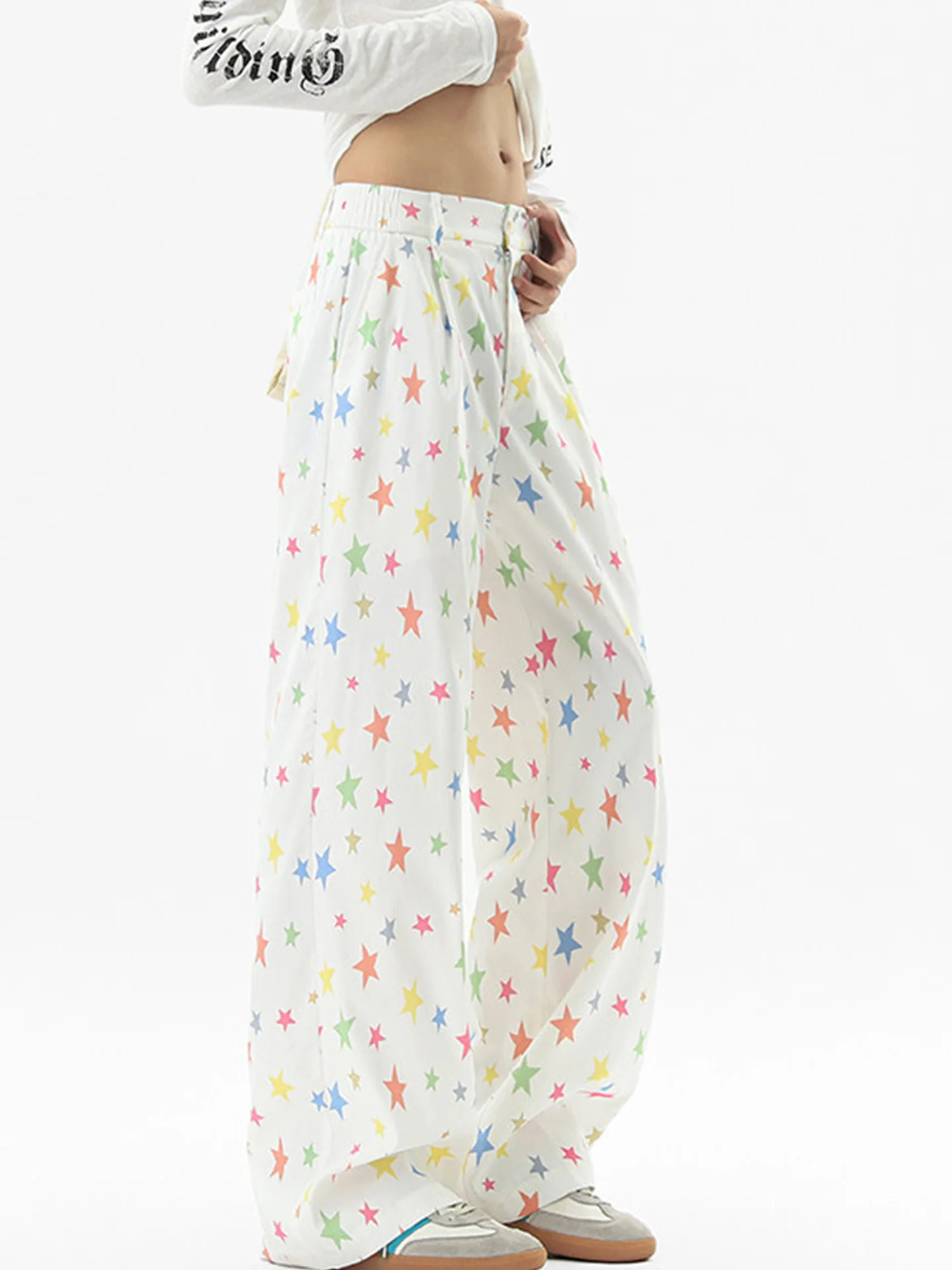 

Men's Straight Leg Loose Fit Trousers Autumn Casual Pants Knife Design Clean Fit Sle mid Waist Zipper Closure