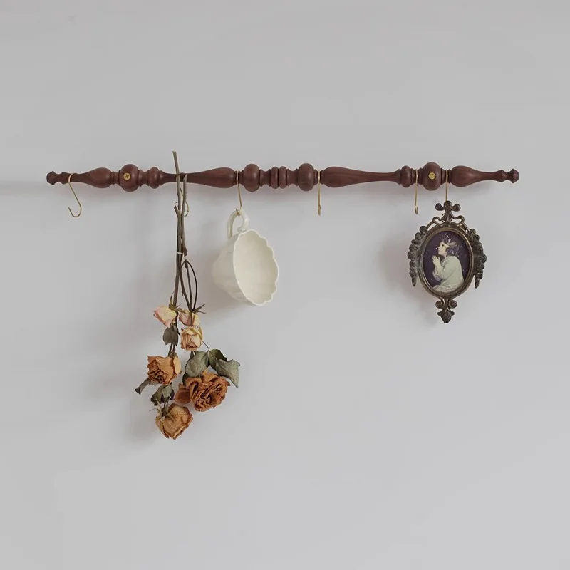 

Imooo original design French retro solid wood hanging rod living room bedroom entrance kitchen storage hook