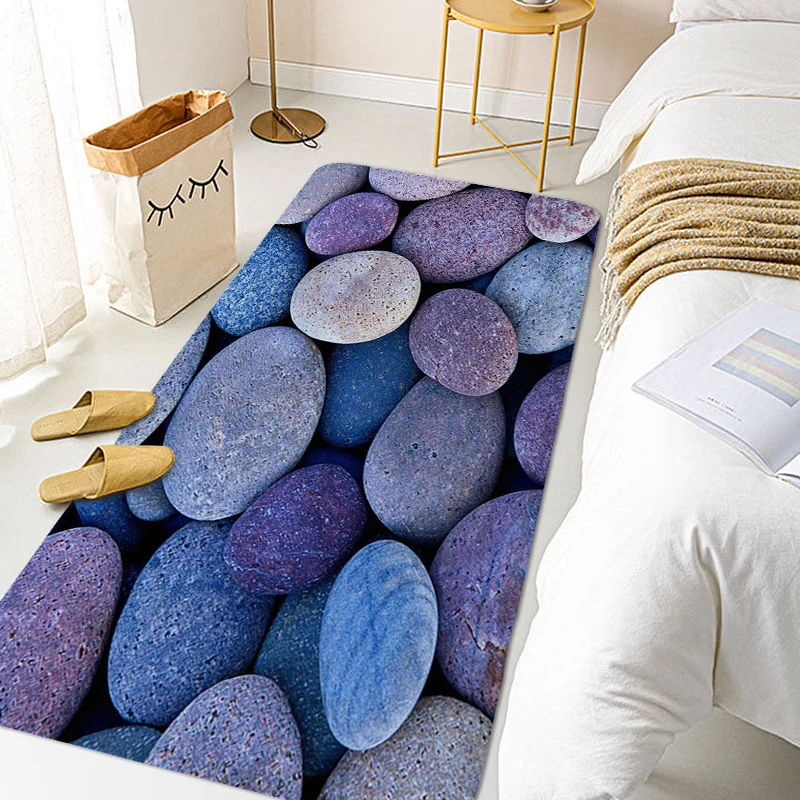 Pebble Stone Carpet for Bedroom Funny Doormat Entrance Door Washable Non-slip Kitchen Rug Floor Mats for Home Soft Bathmat