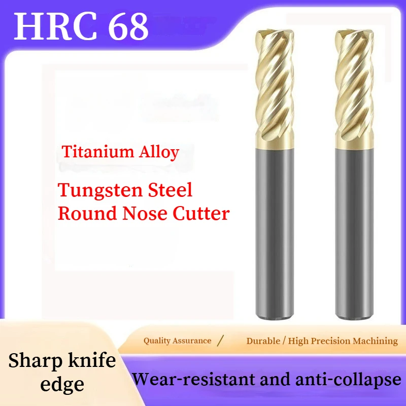 

HRC 68 Bullnose концевая фреза 4 флейты R0 5 R1 карбидный инструмент с ЧПУ для нержавеющей стали титановый сплав