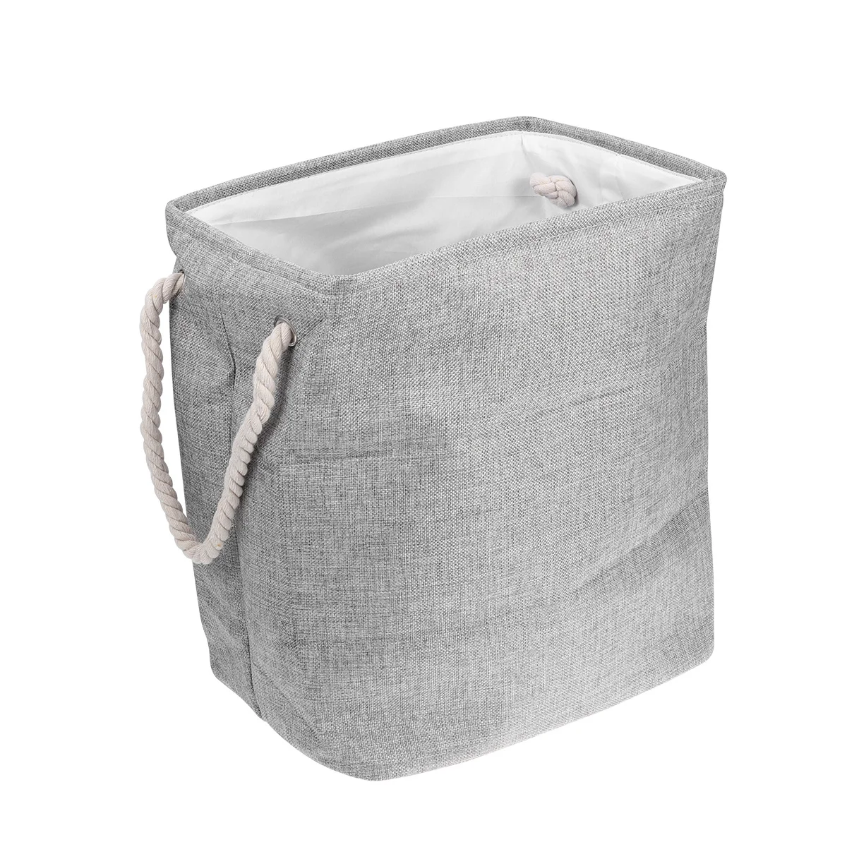 

Foldable Dark Grey Cotton Linen Laundry Basket Thickened Storage Bag Dustproof Hamper for Clothes Towels Nursery Closets Laundry