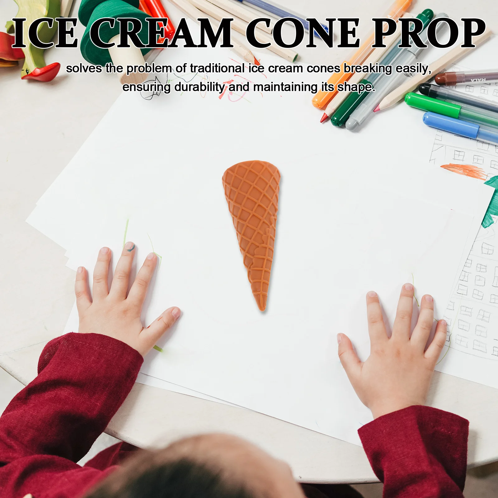 

2pc Mini Sweet Mold Realistic Artificial Ice Cream Cone Pretend Play Simulation Food Kids Educational Party Decor Dollhouse