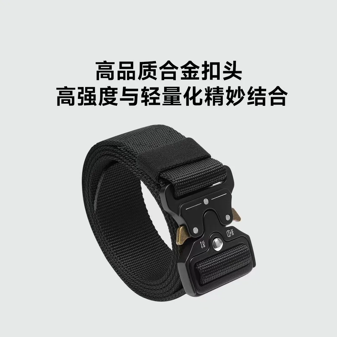 New Tactical Belt 125cm Alloy Buckle, Sturdy and Durable Quick Opening and Closing Infinite Buckle Precise Adjustment