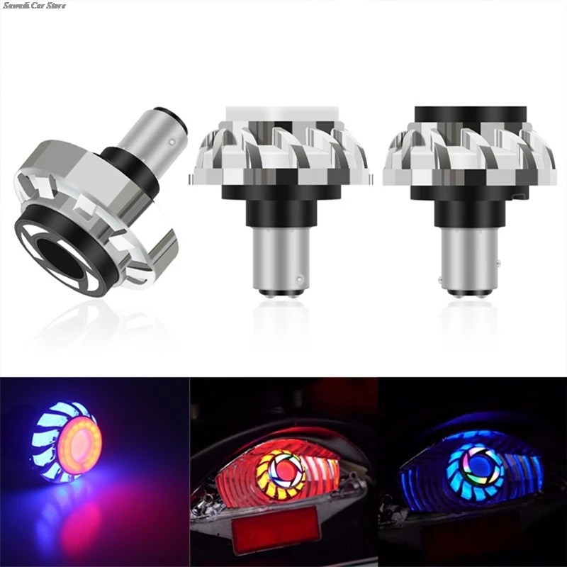 Motorcycle Warning Lamp Angel Eye Motorcycle Headlight Brake Tail Rear Rgb LED Motorbike Light Moto Accessories