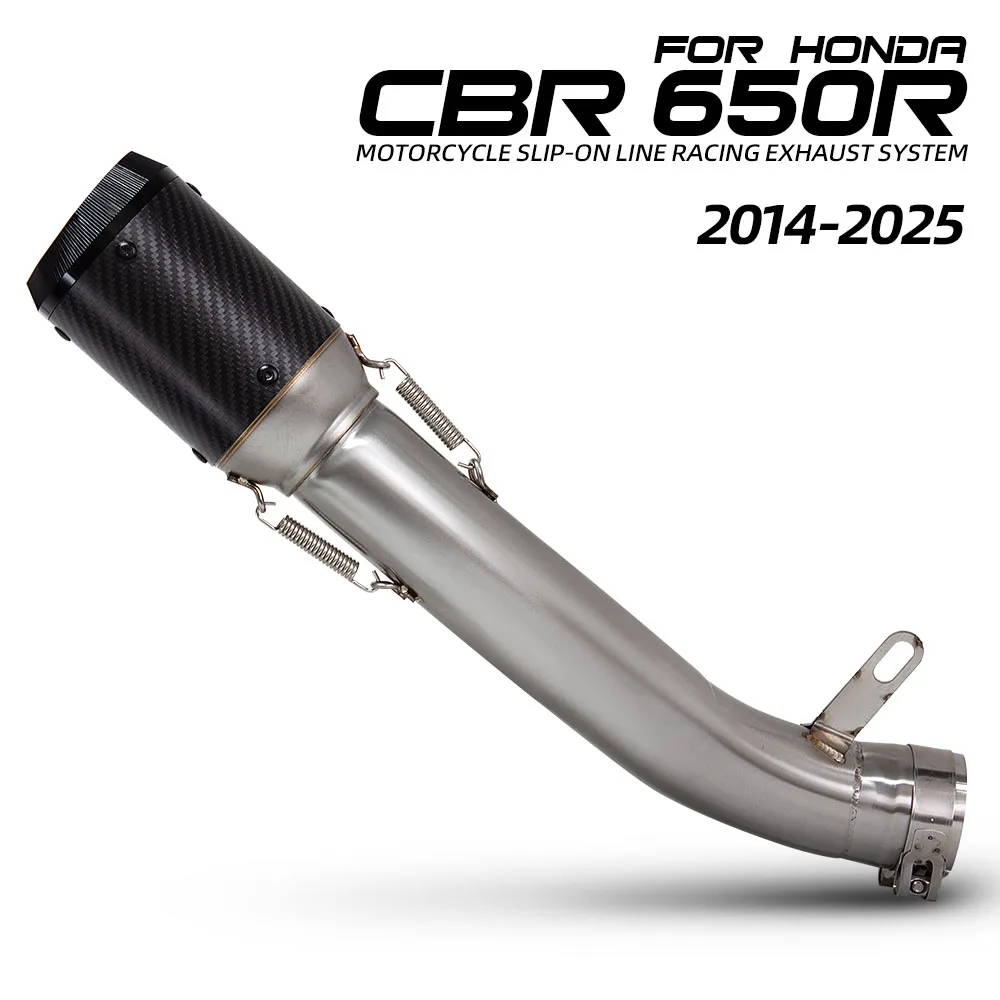 

CBR650R exhaust Slip on Line muffler For Honda CBR650 CBR650R CB650R CBR650F CB650F 2014-2026 street bike escape mid line pipe