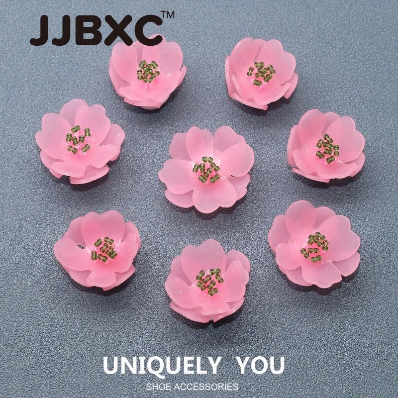 

JJBXC CHARM Shoe Buckle Shoe Accessories Pink Flower DIY Fashion Shoes Accessories Suitable for cross Shoes
