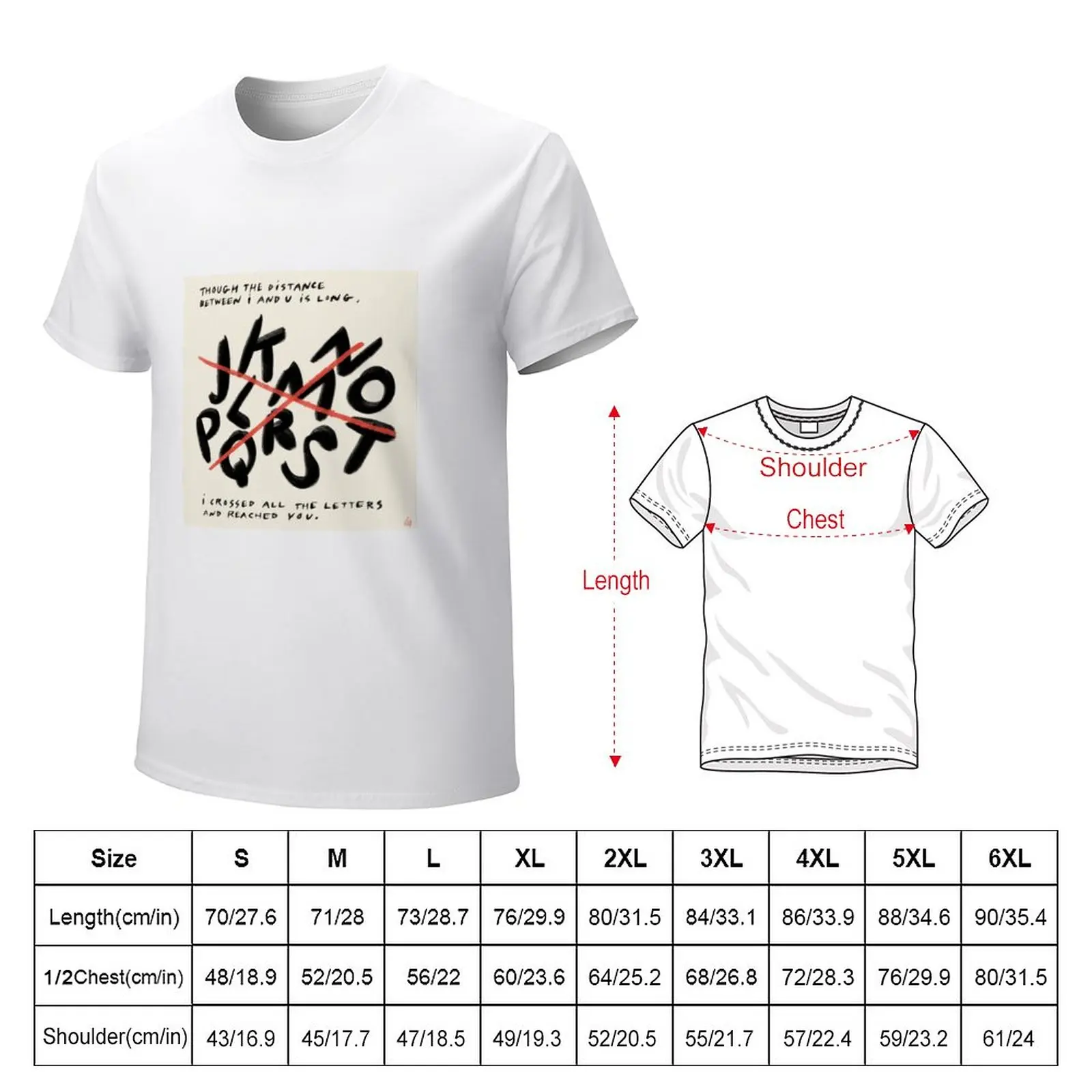 The Distance Between I & U T-Shirt summer top heavyweights Short sleeve tee Short sleeve tee men