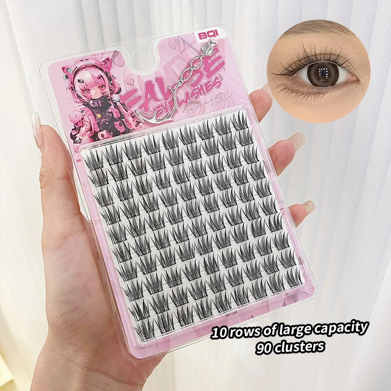 Bqi ナチュラルキャットつけまつげ、自然に拡大された両目、使いやすい、韓国の女性の必須のチャームがいっぱい、リアルなつけまつげ、フルフリーつけまつげ、2羽の鳥の手を作る