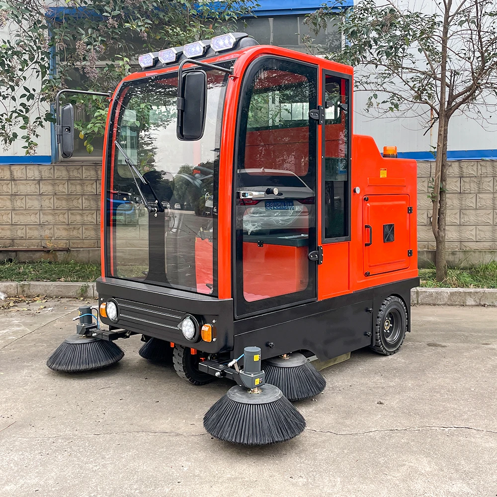 ركوب صناعي عالي التحمل على ركوب مكنسة الكناس على إطار فولاذي متين للبيئات الصعبة