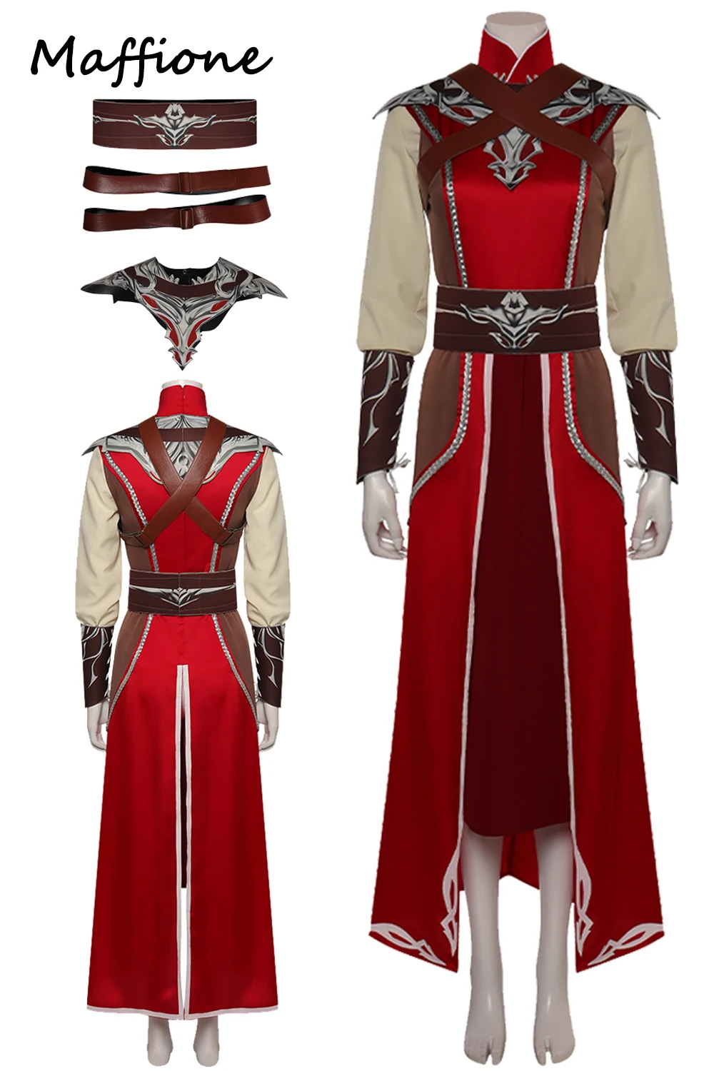 Warlock Cosplay Kalak Fantasy Shawl Outfit Game Balder Gate Disguise Costume Adult Men Women Halloween Roleplay Fantasia Suit