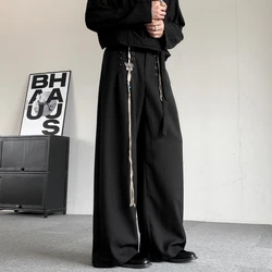 Mannen Wijde Pijpen Broek Chinese Stijl Hoogwaardige Casual Broek Herfst Retro Zwarte Losse Casual Broek Mannen Streetwear Pantalones