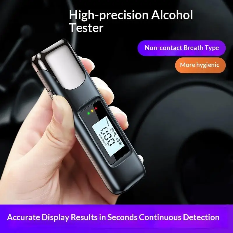 Non-contact Alcohol Tester Electronic Breathalyzer Rechargeable W LED Screen Digital Display Automatic Breath Alcohol Test Tools