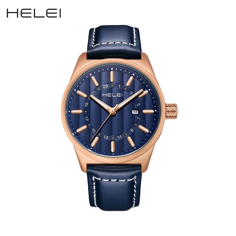 HELEI Fashion new sports casual quartz watch date luminous strap men's wristwatch