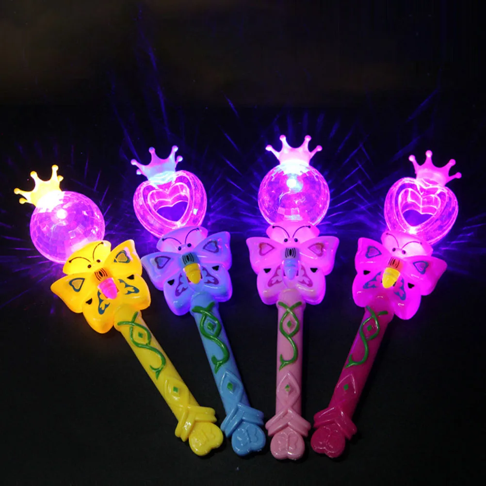 

6pcs Led Glow Wand For Adults Heart Butterfly Light Up Flash Sticks Premium Plastic Glowing Party Dance Concert