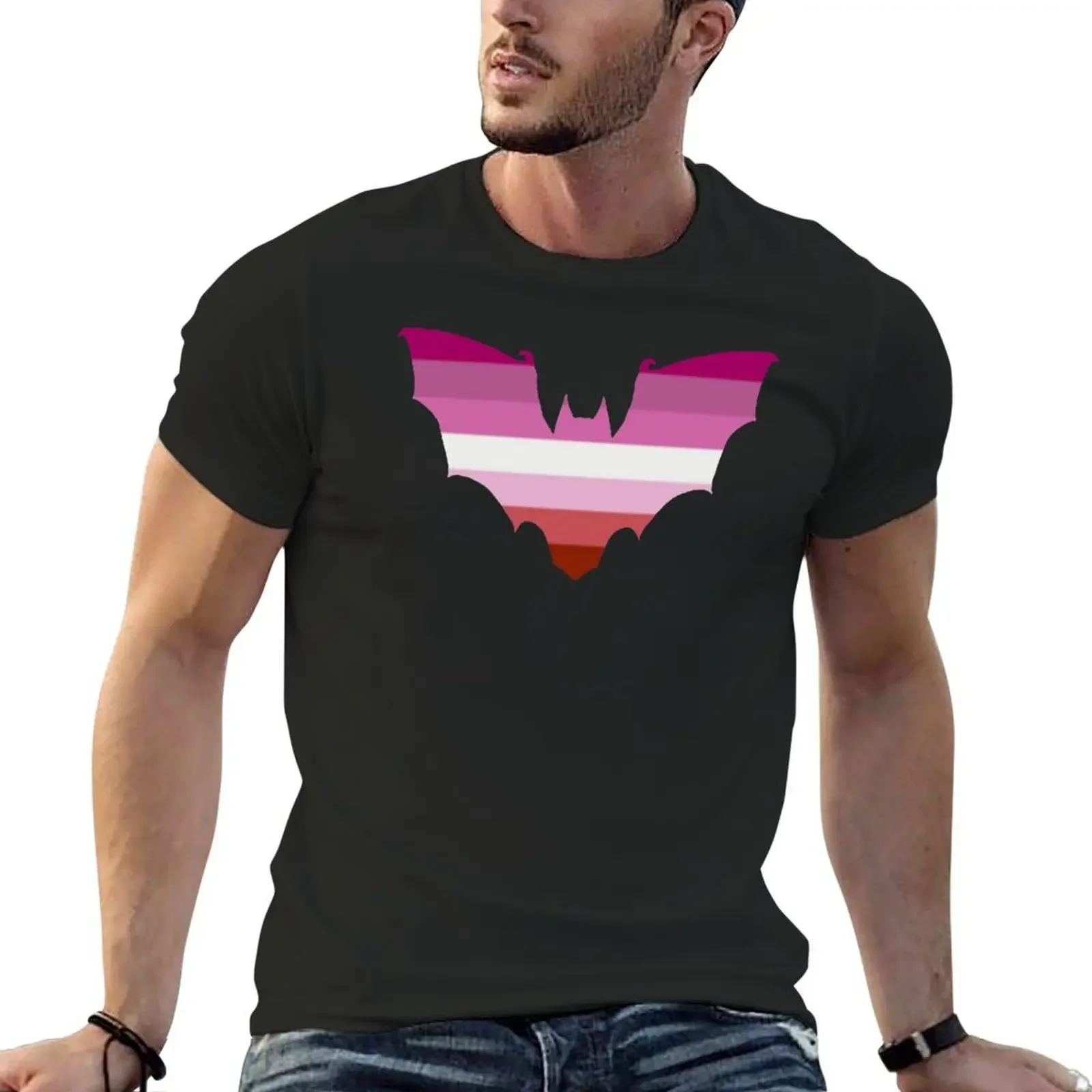 

Lipstick Lesbian Pride Bat T-Shirt anime stuff cotton graphic tees mens cotton t shirts