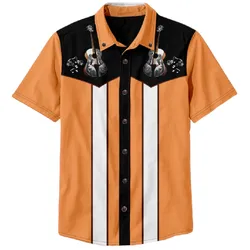 Striped Design Pattern Cotton Button Shirt For Men/Women Shirts Summer Short Sleeve Shirt Fashion Streetwear