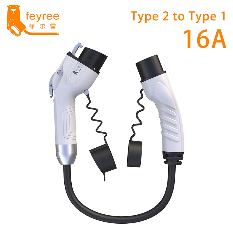 feyree Type 2 to J1772 Type 1 Charging Cable Adapter for EV Charging Station Electric Car EVSE Charger Plug 16A 3.5KW 32A 7KW