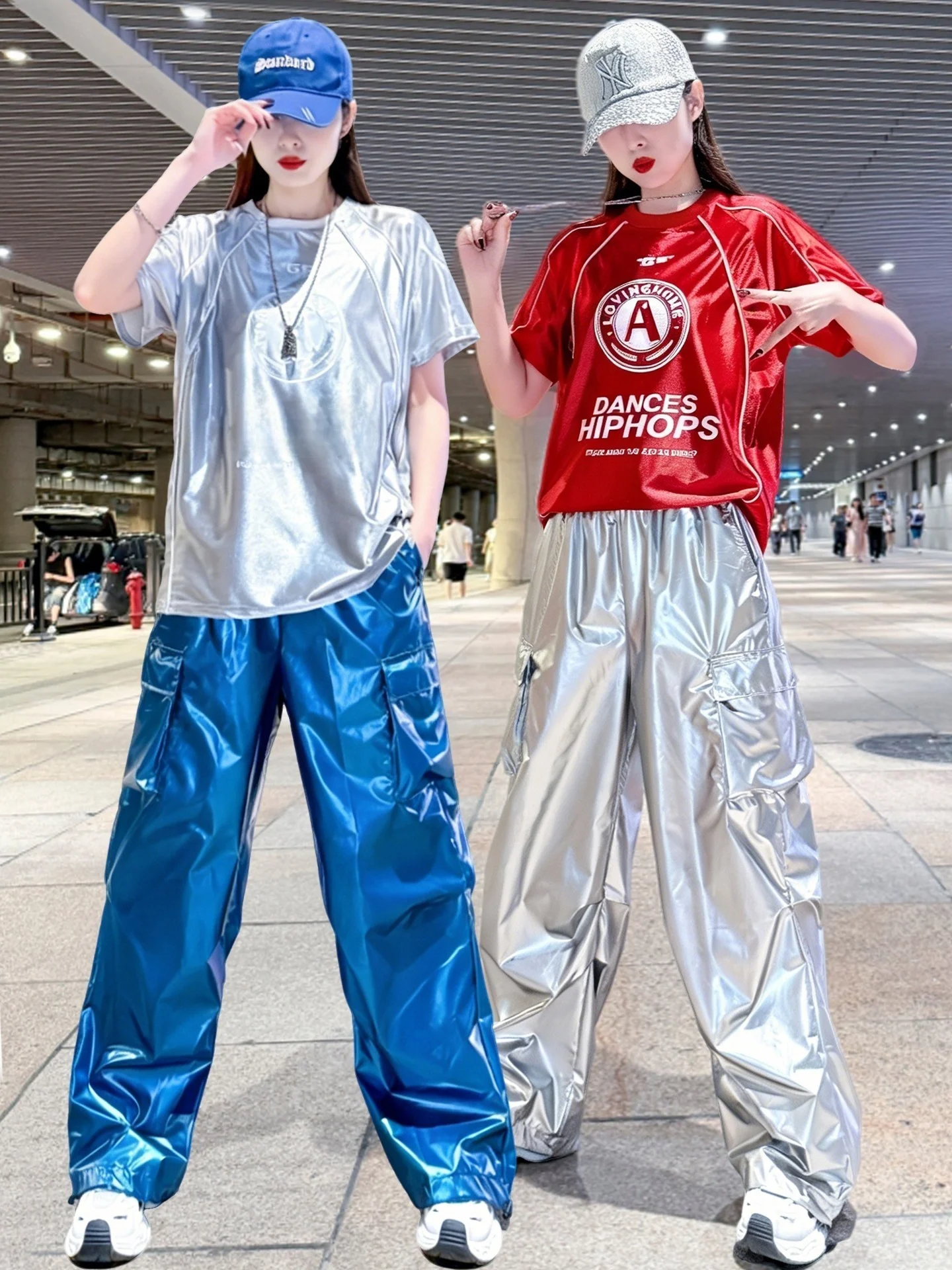 

Fashionable Women's Cheerleading Outfit Student Dance Team Performance Costume Hip Hop Style Jazz Dance Ensemble Suit
