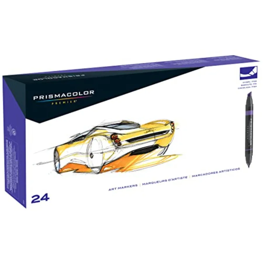 

Набор двусторонних маркеров Premier для рисования и раскрашивания, 24 шт., с тонким и скошенным наконечниками, для взрослых