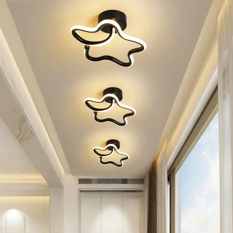 

Modern LED Ceiling Light Simple Black White round Square Chandelier for Living Room Bedroom Aisle Corridor Indoor Lighting