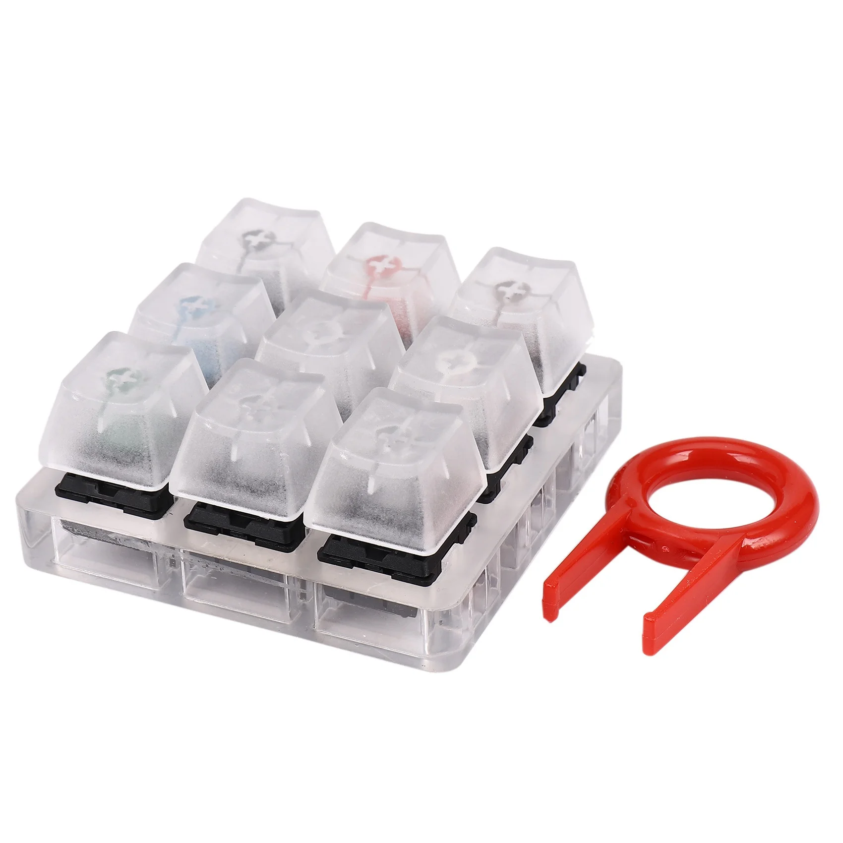 Acrylic Keyboard Tester 9 Clear Plastic Keycap Sampler for Cherry MX Switches