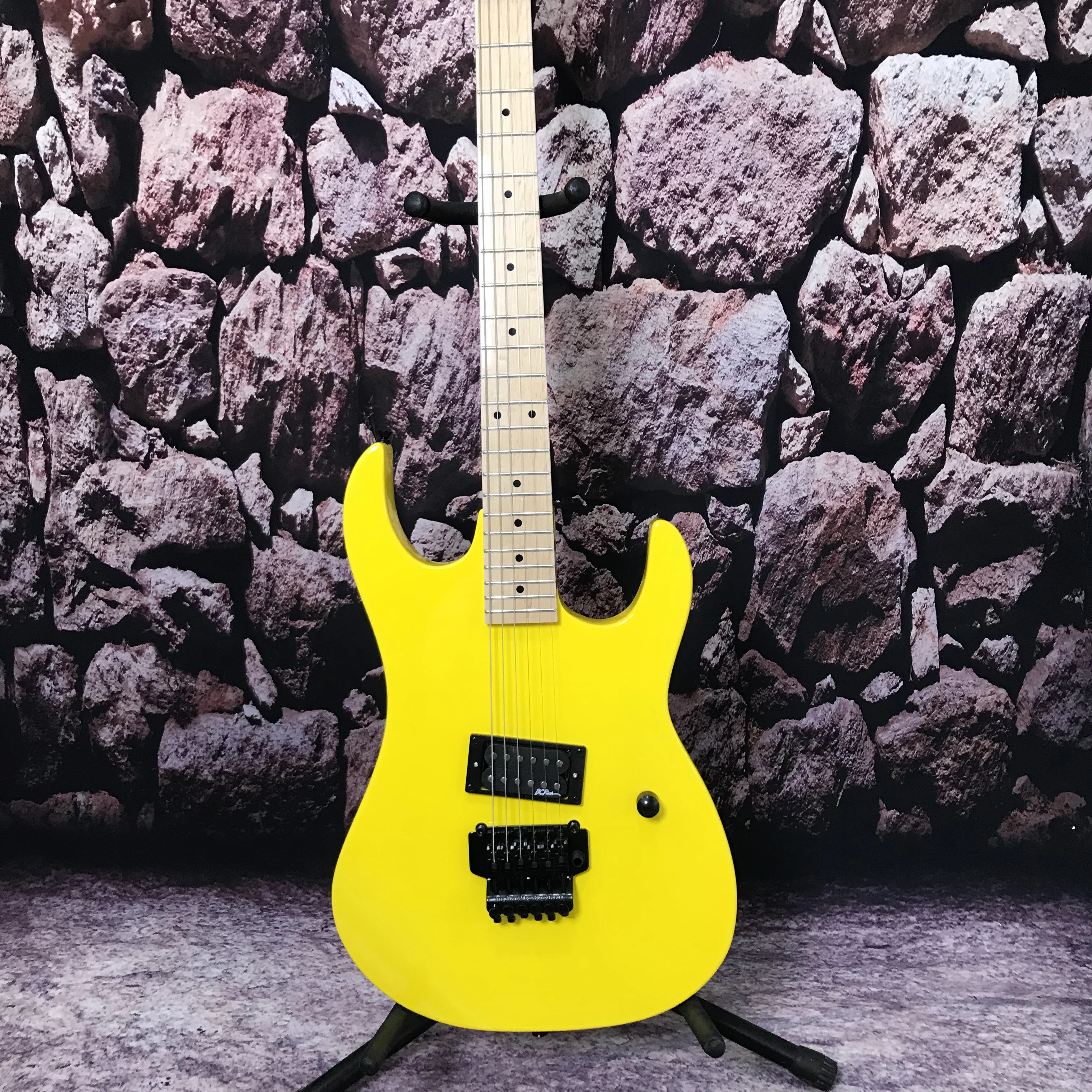 

Very popular Factory customization electric guitar BC Rich Yellow color tremolo system In stock