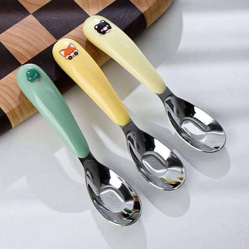 Ingot Head Soup Spoon Stainless Steel Tableware Teaspoons Home Children'S Tablespoons Ice Cream Shovel Kitchen Utensils