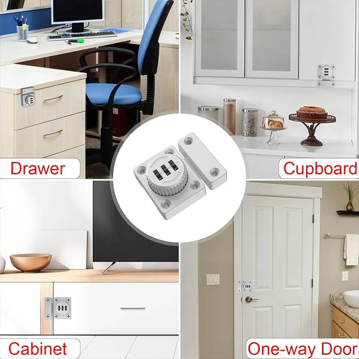 

*ABAB дверная защелка шкафа без ключа, кодовый замок, механический 3-значный замок с паролем для кухонного шкафа, серебристый