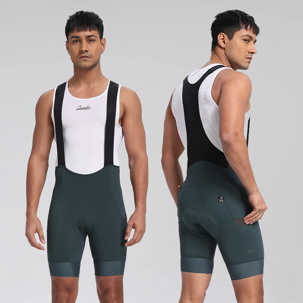 

Santic Men's Summer Cycling Bib Shorts Road MTB Imported Double Arrow Seat Cushion Bike Shorts Breathable Multiple Colors