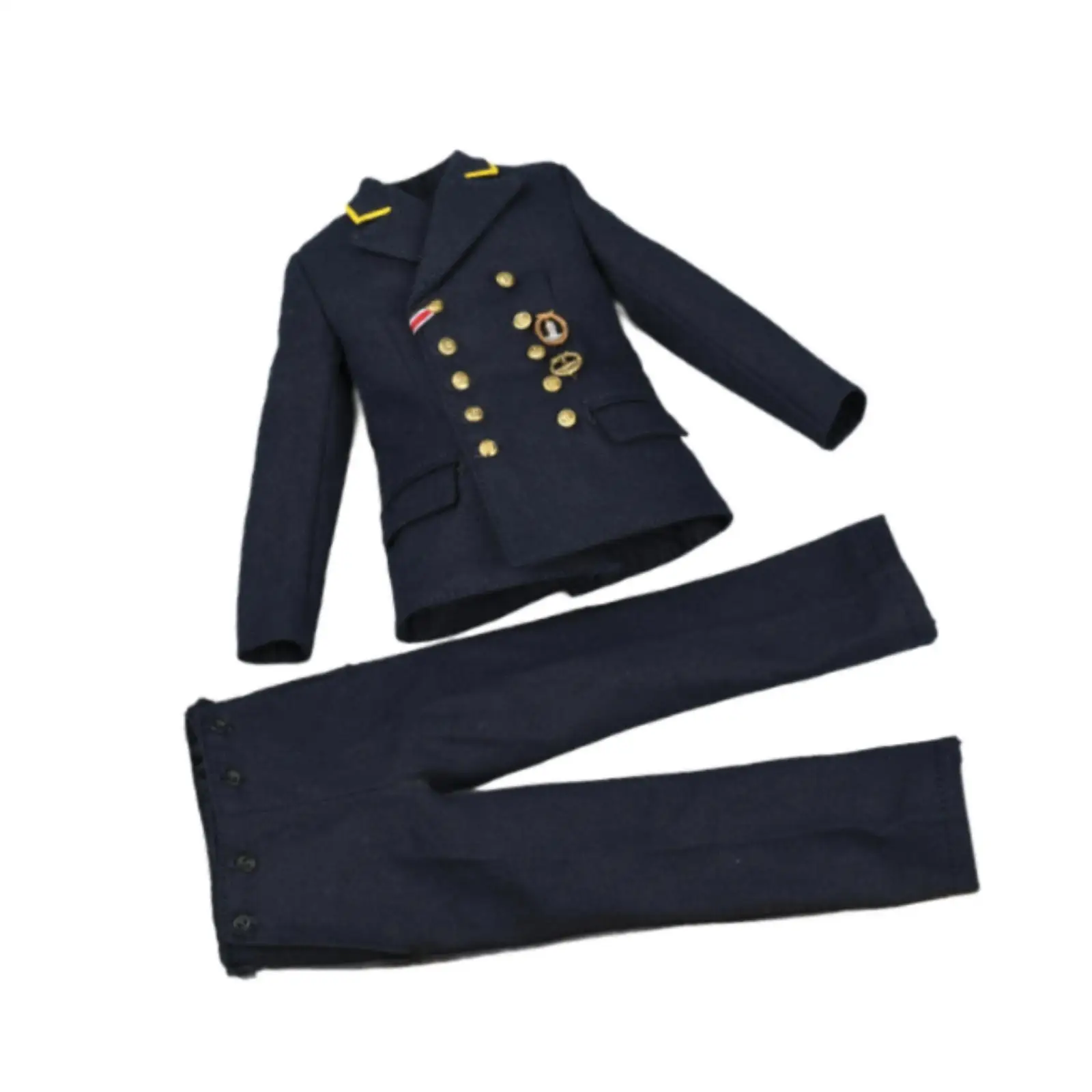 

2Pcs 1/6 Male Uniform Full Set Costume Mini Jacket and Pants Model Outfit for 12in Doll Model Figures Body Dress up Accessory