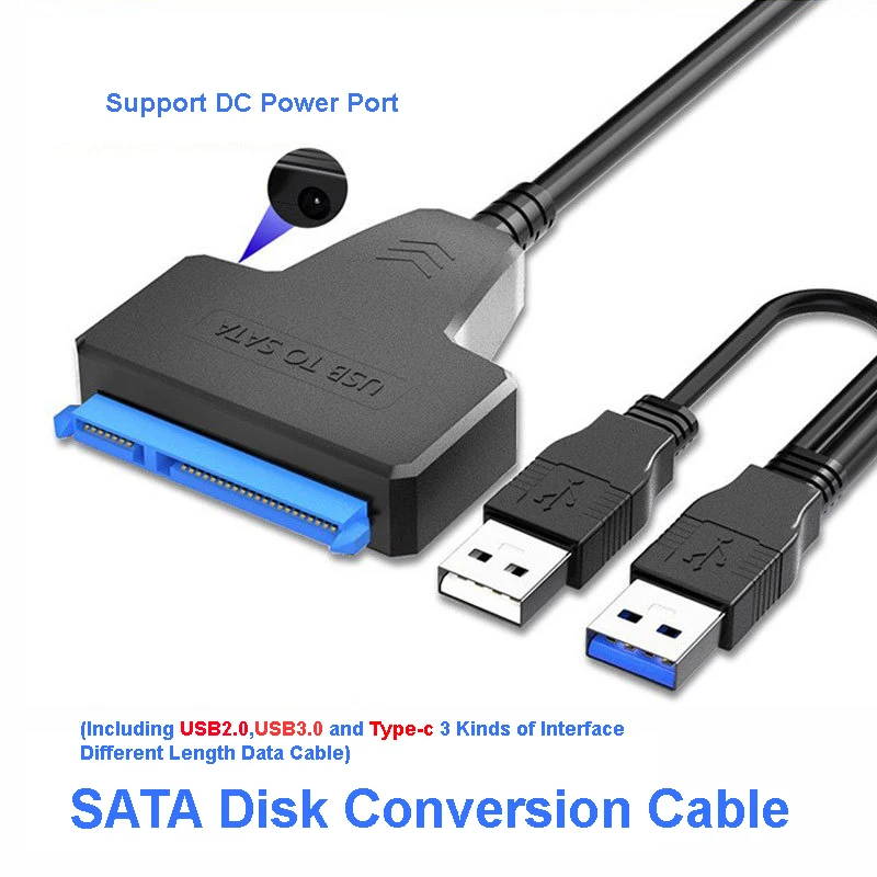 SATA to USB 3.0 / 2.0 Cable IDE TYPE-C Adapter SATA Hard Drive Convention Cable for 2.5 Inch External HDD SSD Adapter Disk