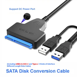 Cable SATA a USB 3,0/2,0, adaptador IDE de TYPE-C, Cable SATA para disco duro externo de 2,5 pulgadas, HDD, SSD