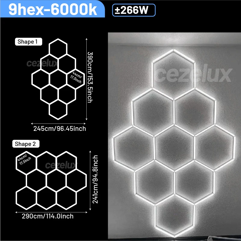 Kapperszaak kapsalon hexagonale led-verlichting voor garage werkplaats kantoor sportschool auto berging studio plafondlamp honingraatbuis