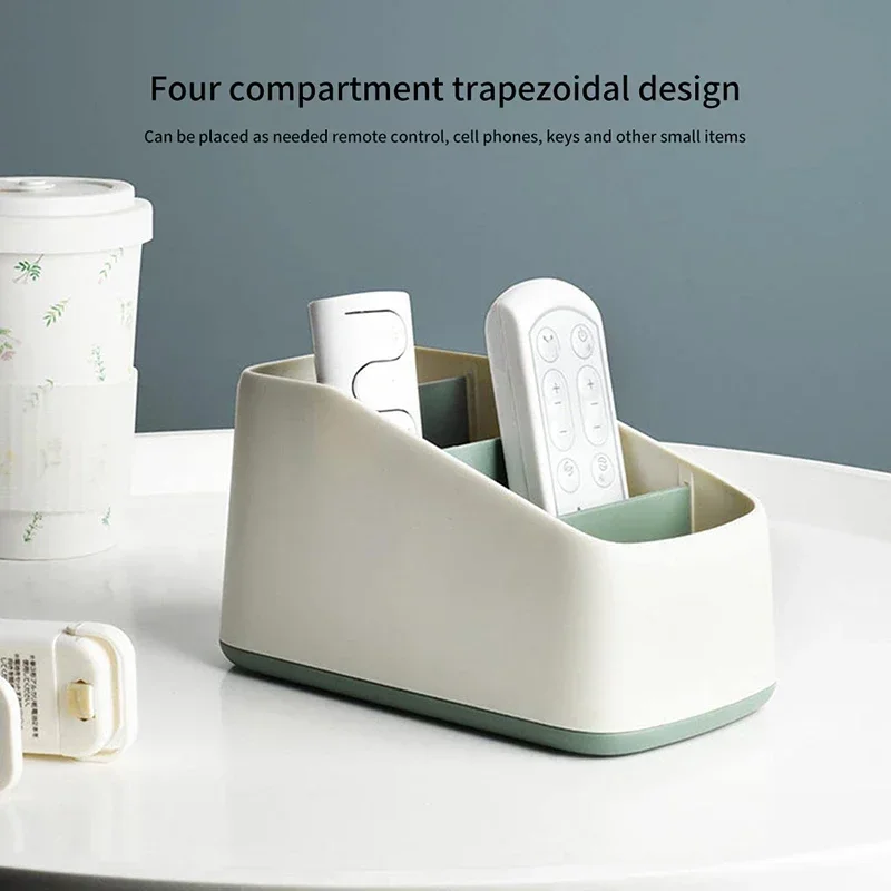 Remote Control Holder Storage Box TV Remote Control Phone Trapezoidal Storage Box Stationery Organizer Hotel Storage Supplies