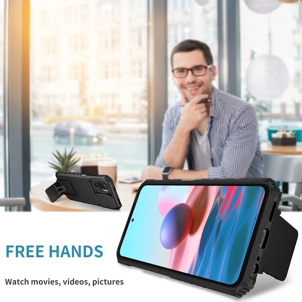 Slide Kamera Rüstung Telefon Fall für Redmi 8 8A 9 9A 9T 10 10X 10C A1 A2 A3 Hinweis 8 9 10 11 12 13 Pro Kunststoff Halter Hard Cover – Detail 7