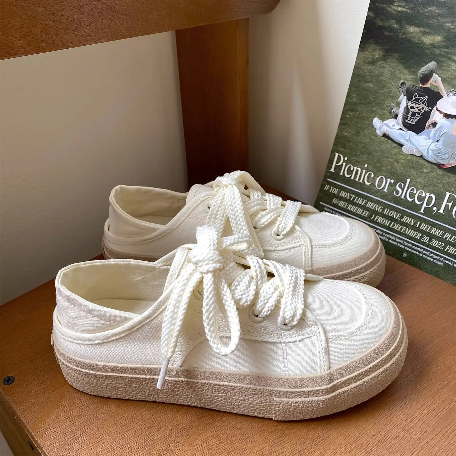 العصرية الكورية صنع أحذية رياضية من قماش القنب الكرمل الخريف الشتاء جمع جولة تو منصة سميكة الانزلاق على لملابس المرأة اليومية ​