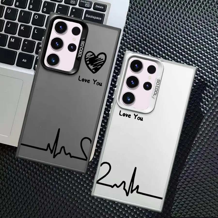 

Love Your Line Art Case for Samsung Galaxy S25 S24 FE S20 FE Note 20 Ultra S23 S25Edge S21 S22 Ultra Phone Cover