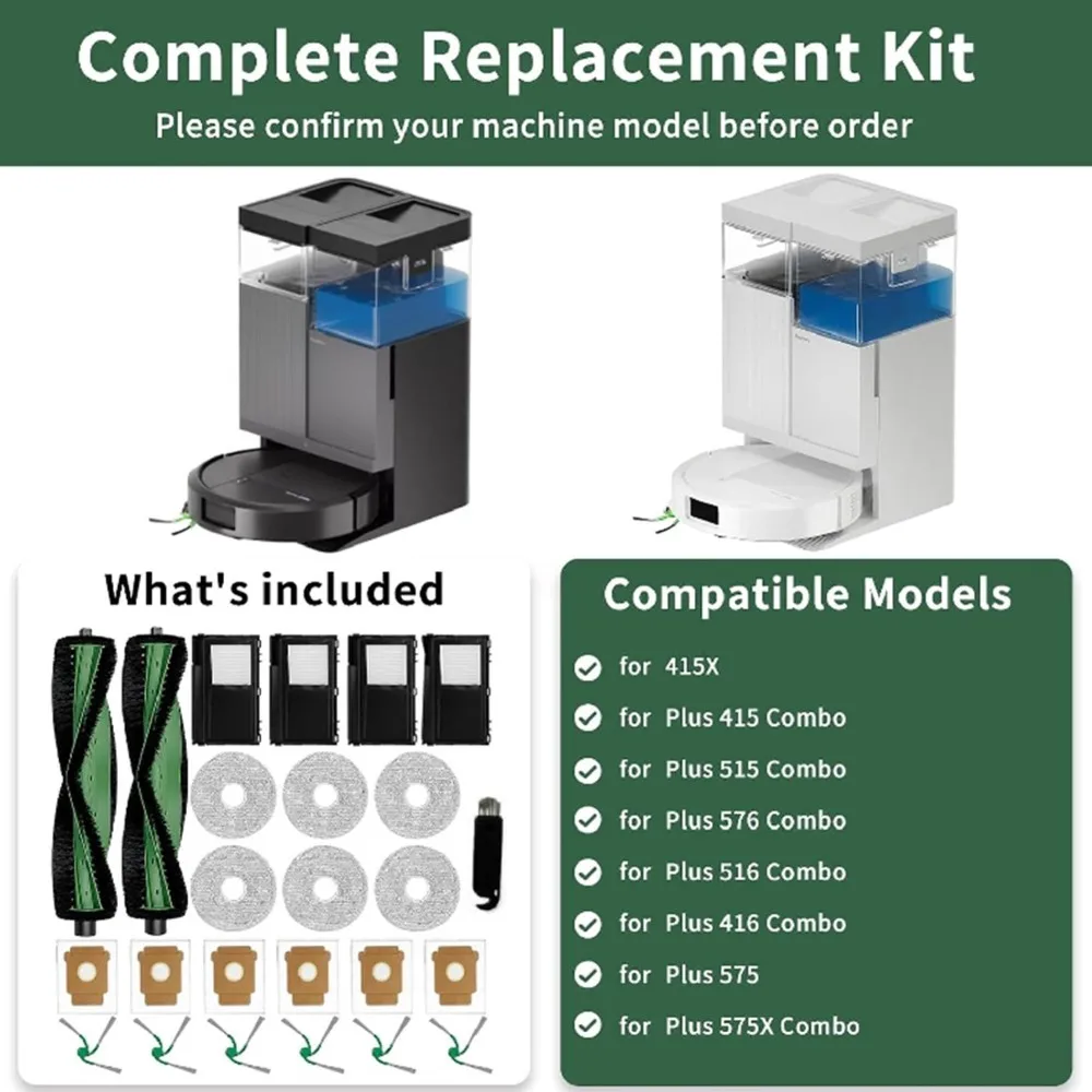 HOT!A72T 25Pcs Accessory Kits For Irobot Roomba 415X / Plus 415/Plus 576/Plus 516 Combo/Plus 515 Combo/Plus 575 Combo