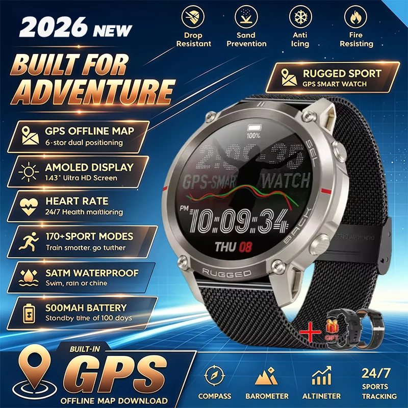 Military GPS Smartwatch with AMOLED Screen