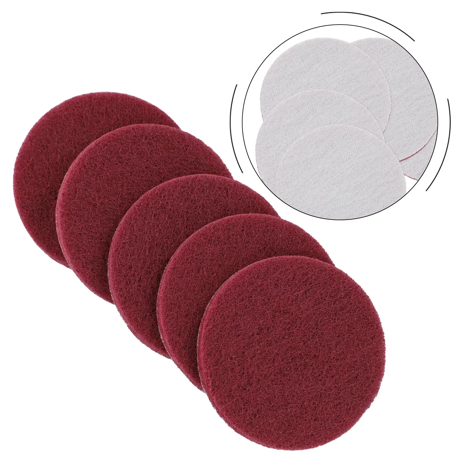 5pcs 4Inch Cleaning Cloth Scrub Pad Industrial Scouring Pads Nylon Polishing Pad For Bathroom Floor Tub Household Cleaning Tool