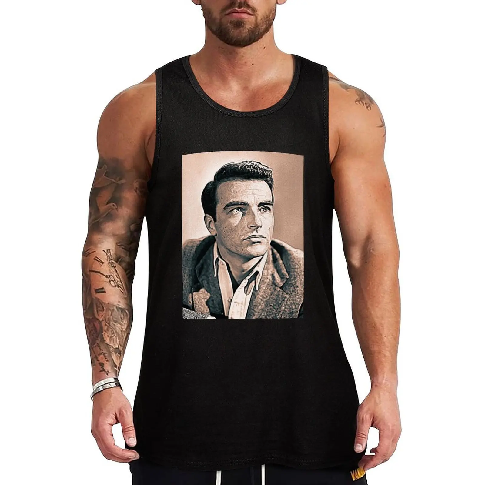 Montgomery Clift Art - vintage paint - D85 Tank Top con estampado de texto, camiseta sin mangas con gráfico de letras, informal, sin mangas